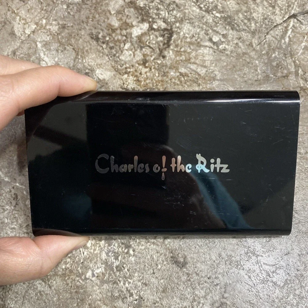 Vintage Charles‎ of the Ritz Black Makeup Mirror HTF Refill Compact
